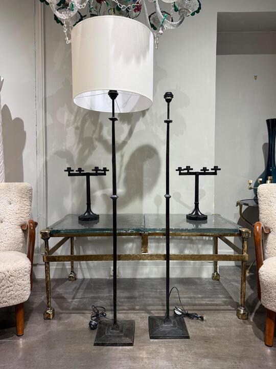 Pair of bronze floor lamps Eric Schmitt circa 1980