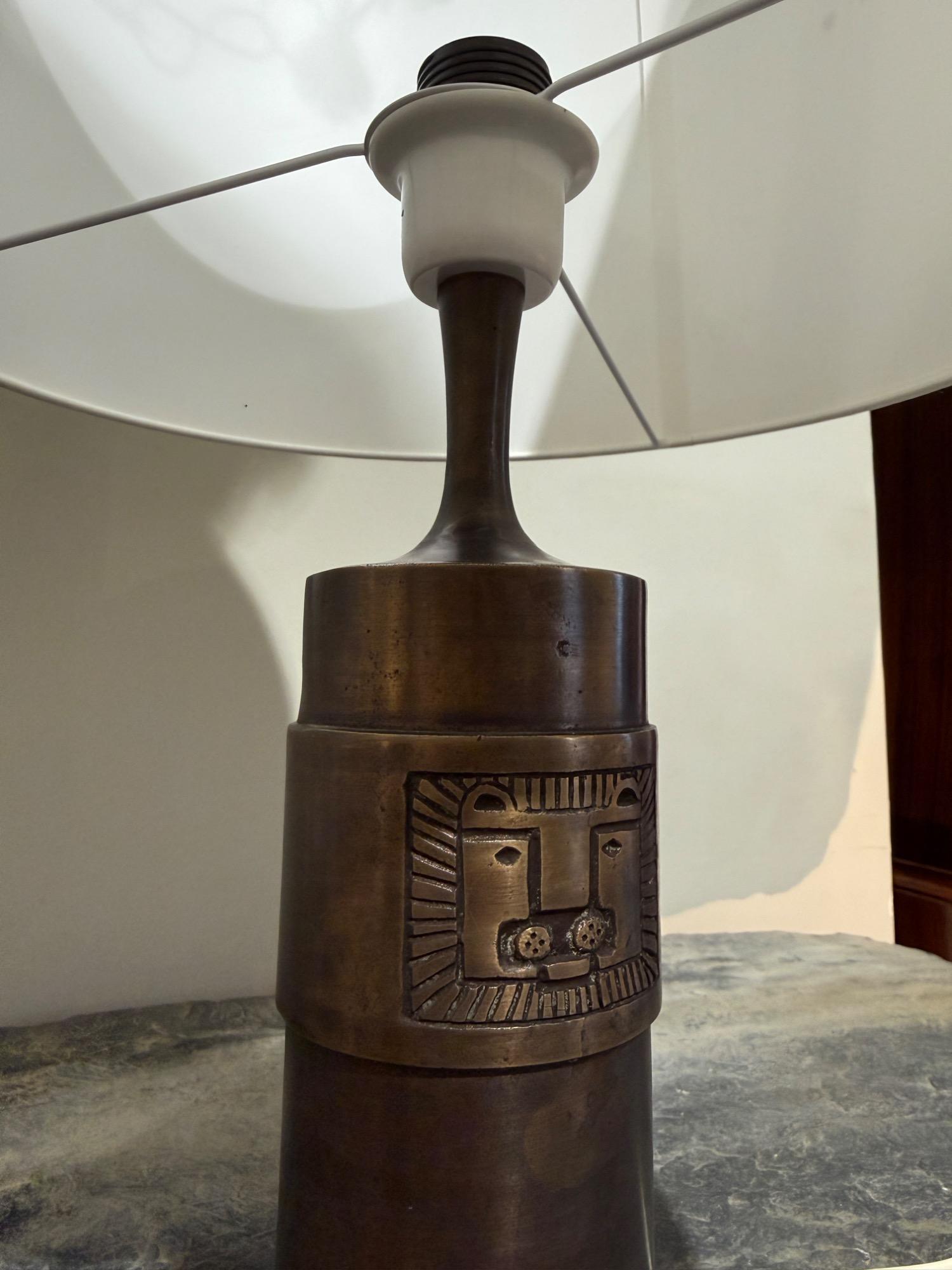 Pair of bronze lamps Kjell Blomberg Sweden 1970