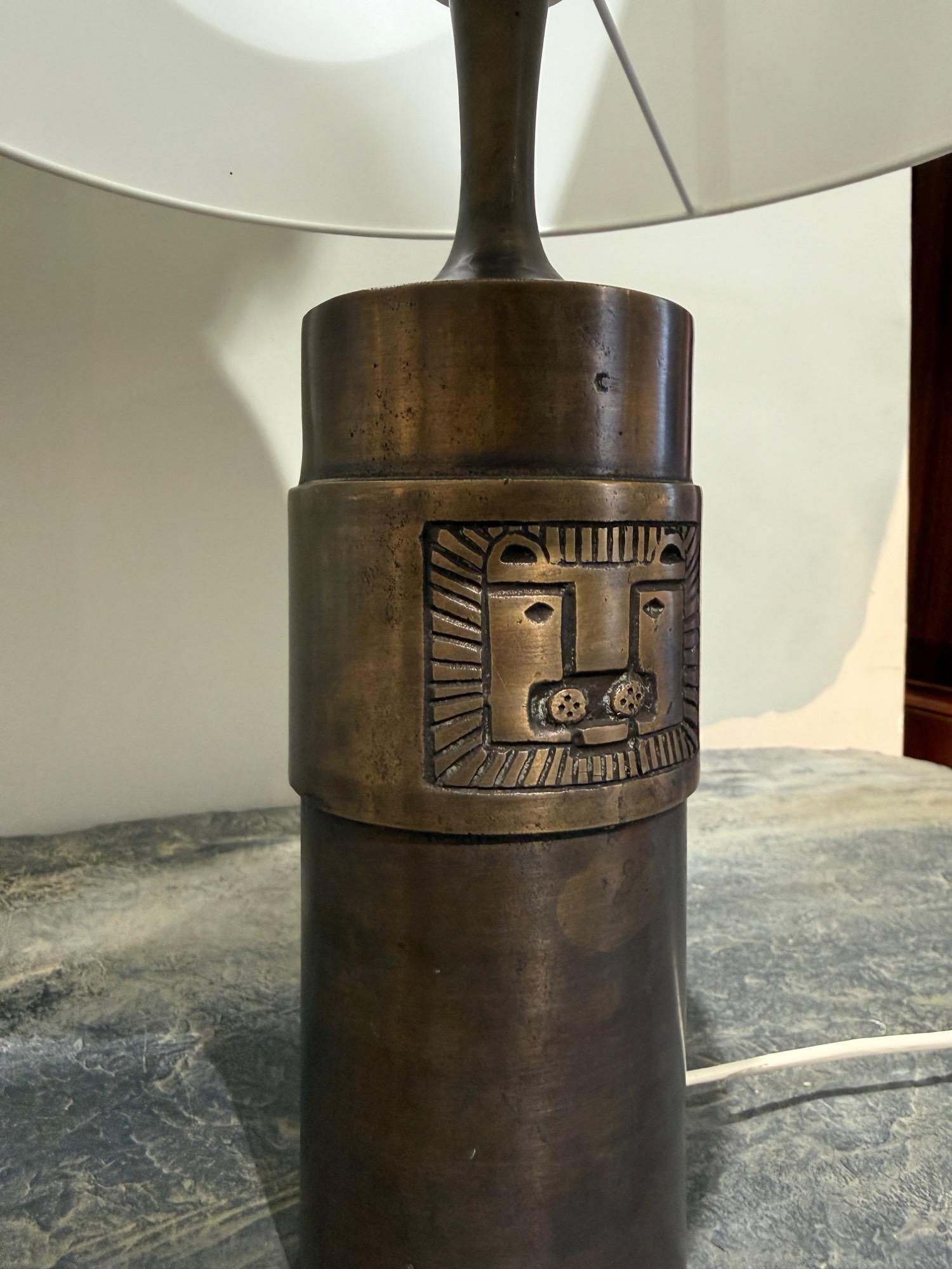 Pair of bronze lamps Kjell Blomberg Sweden 1970