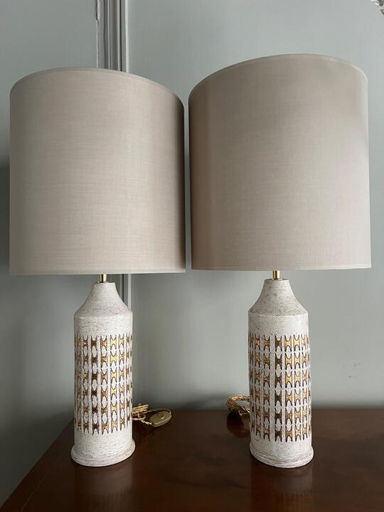 Pair of ceramic lamps Bergboms circa 1960