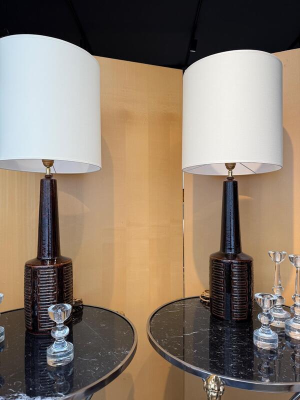 Pair of ceramic lamps Linnemann Schmidt Denmark 1970