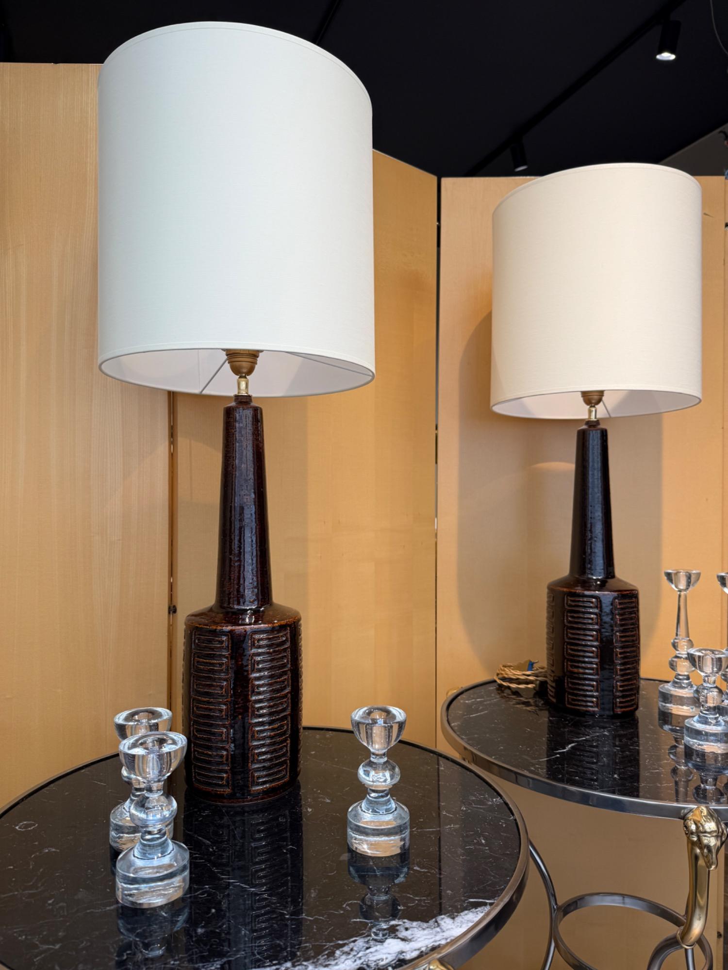 Pair of ceramic lamps Linnemann Schmidt Denmark 1970