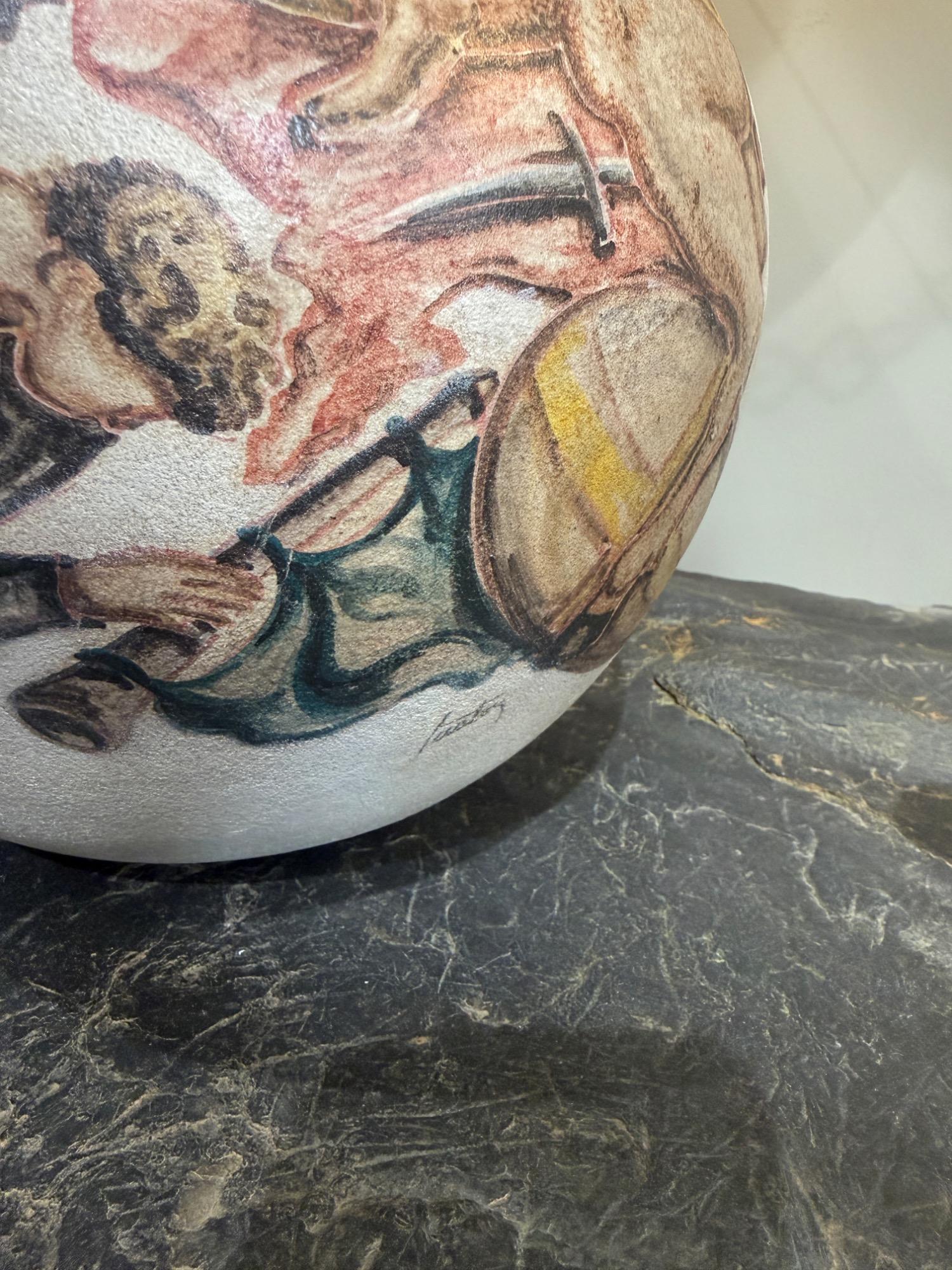 Pair of ceramic lamps M.Fantoni circa 1950