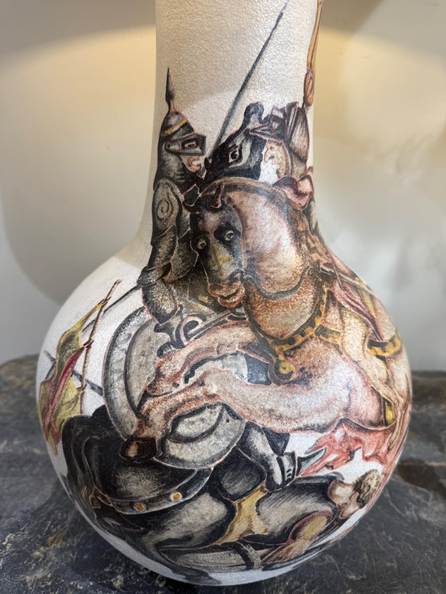 Pair of ceramic lamps M.Fantoni circa 1950