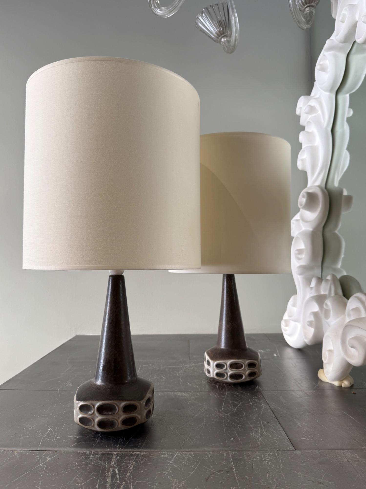 Pair of ceramic lamps Soholm Denmark 1970 