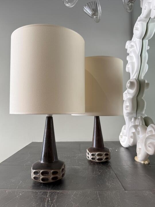 Pair of ceramic lamps Soholm Denmark 1970 