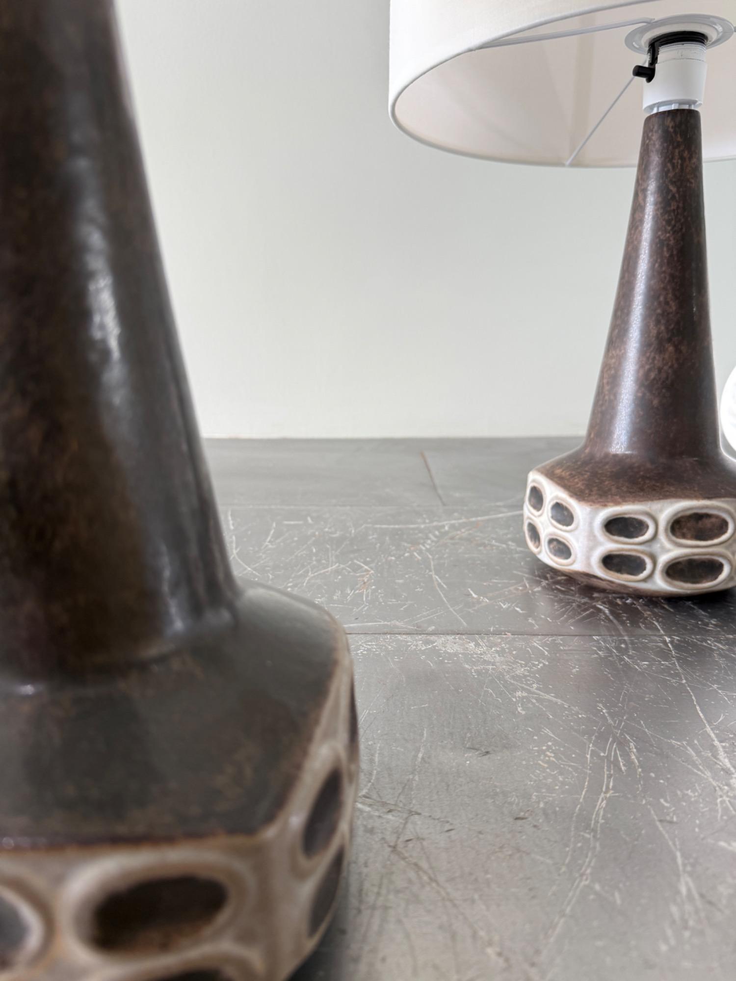 Pair of ceramic lamps Soholm Denmark 1970 