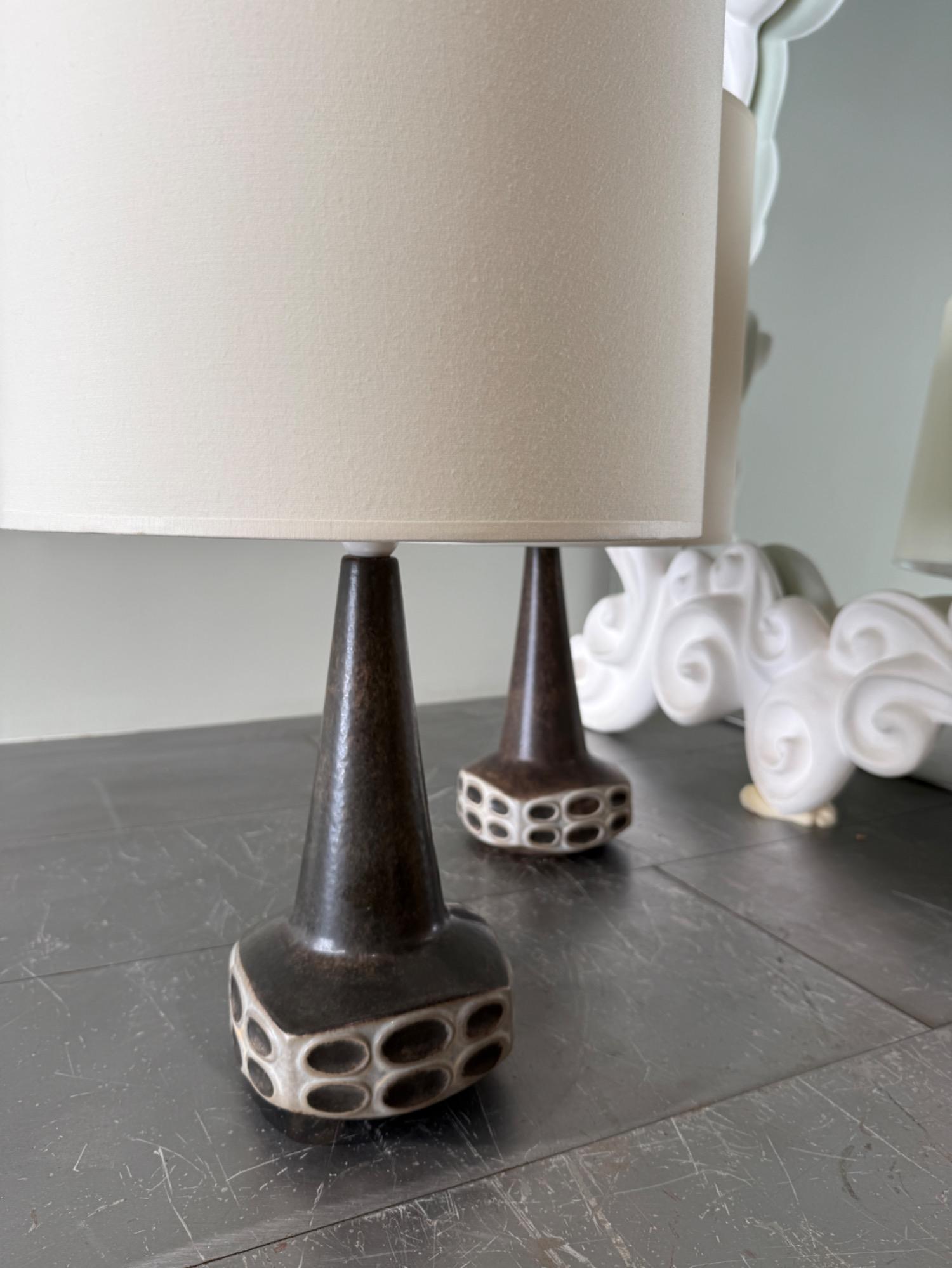 Pair of ceramic lamps Soholm Denmark 1970 