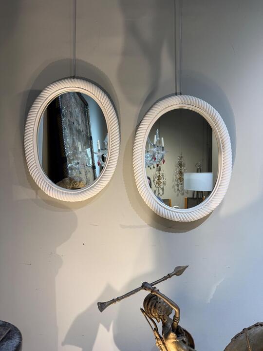 Pair of ceramic mirrors La Farnesiana Parma italy 1950