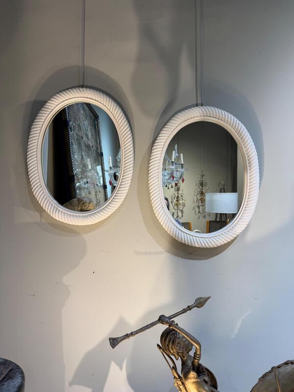 Pair of ceramic mirrors La Farnesiana Parma italy 1950