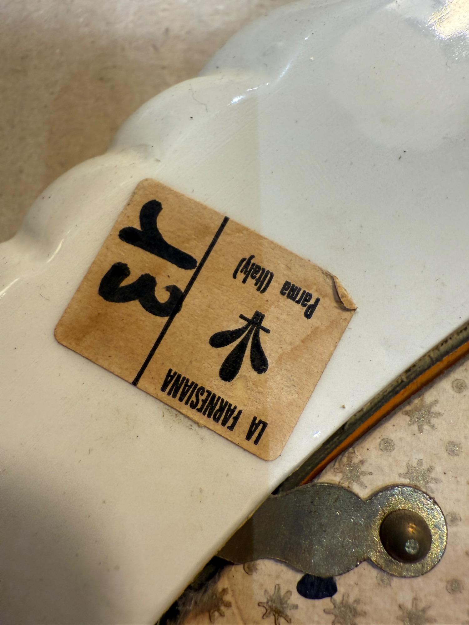 Pair of ceramic mirrors La Farnesiana Parma italy 1950