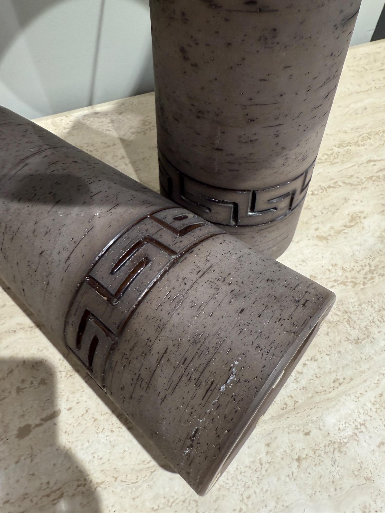 Pair of earthenware lamps Sweden 1970 Toreboda 