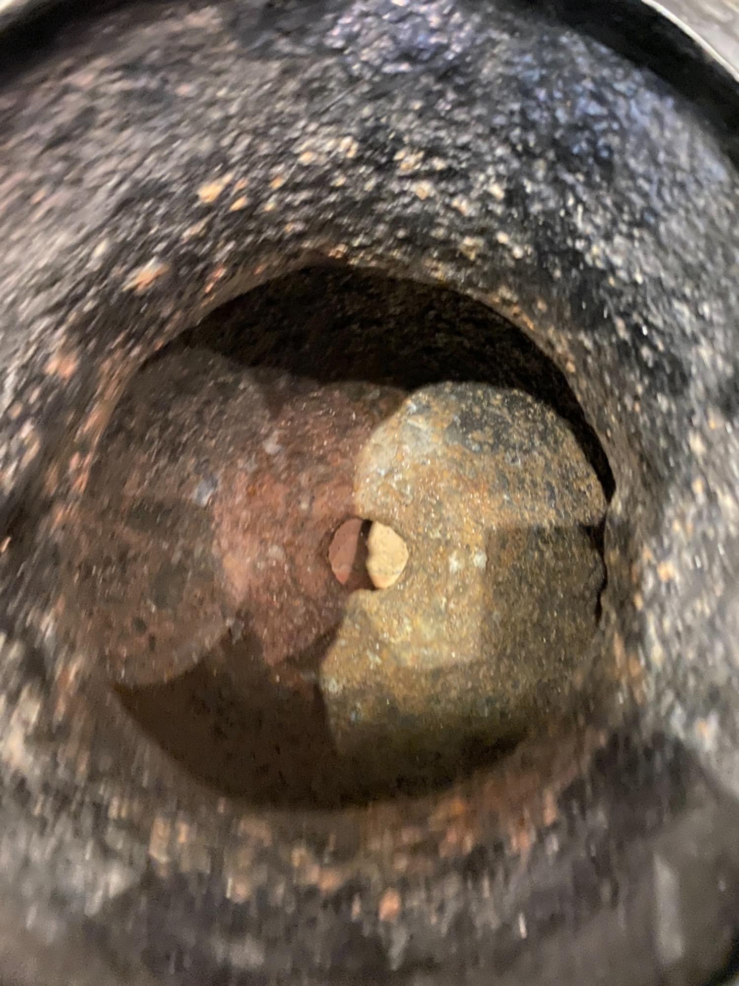 Pair of French cast iron urns 19th c 