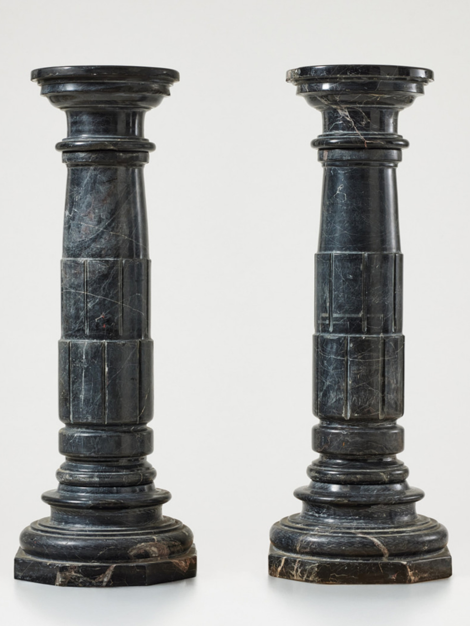 Pair of french marble pedestals 19th C 