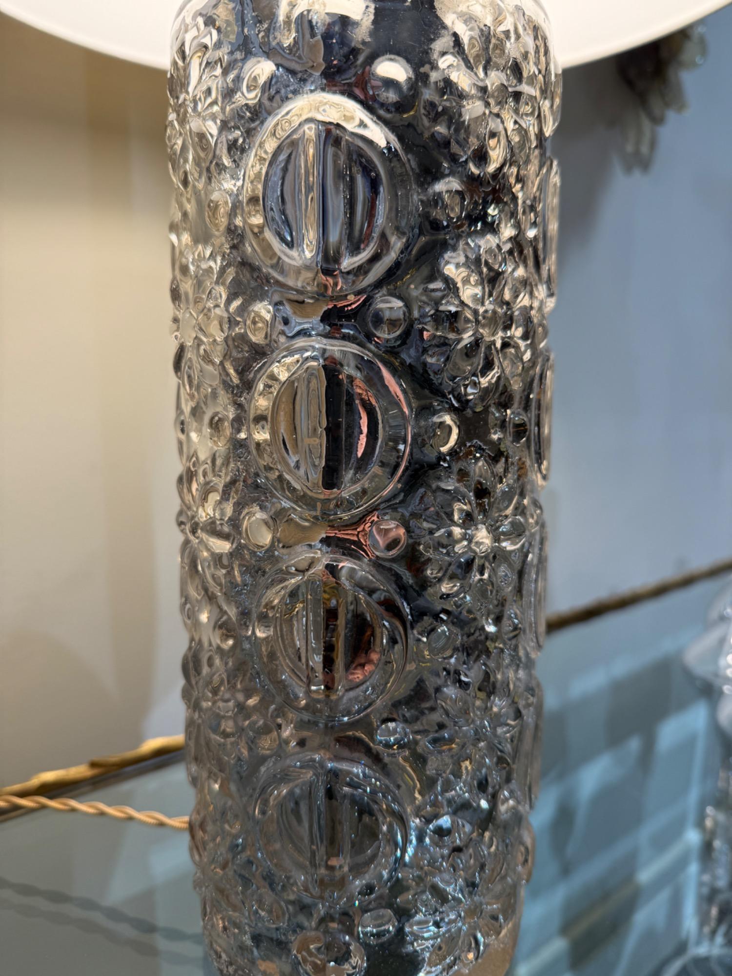 Pair of glass tables lamps Gustav Leek Orrefors circa 1960