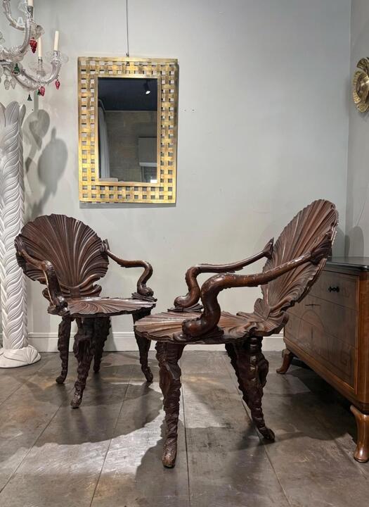 Pair of Grotto armchairs Pauly cie ,Venise 19thc 