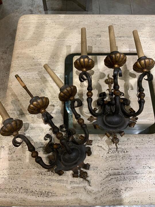 Pair of iron sconces France circa 1940,