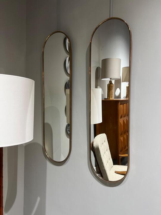 Pair of Italian brass mirrors circa 1950