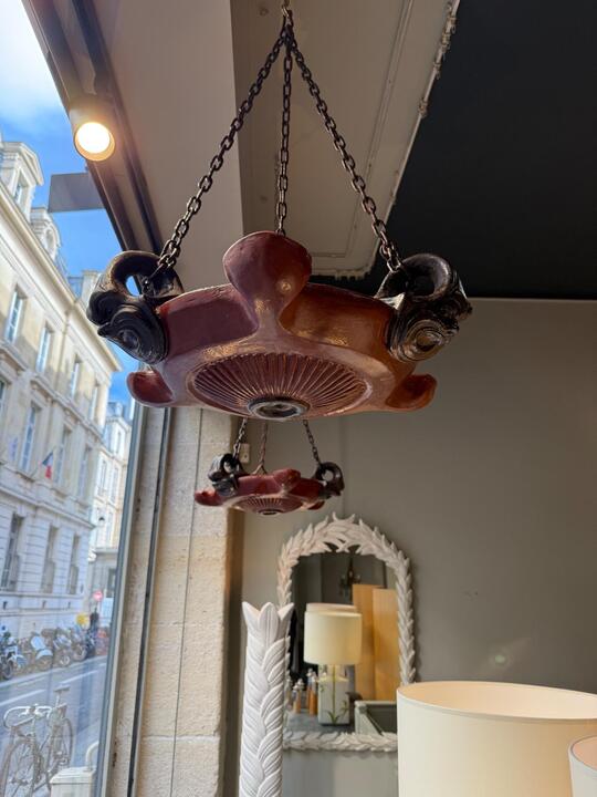 Pair of italian terracotta pendants 19th c