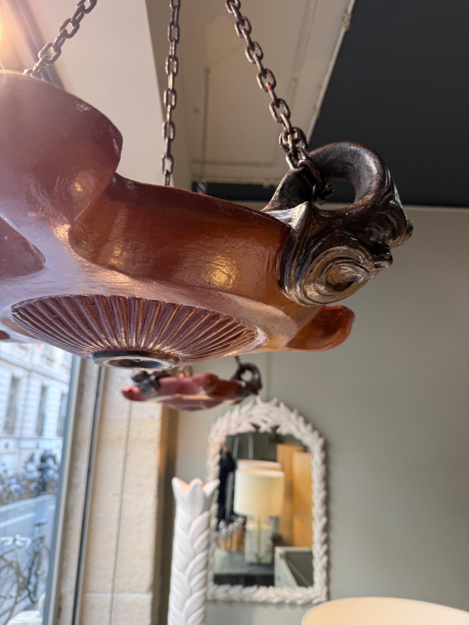 Pair of italian terracotta pendants 19th c