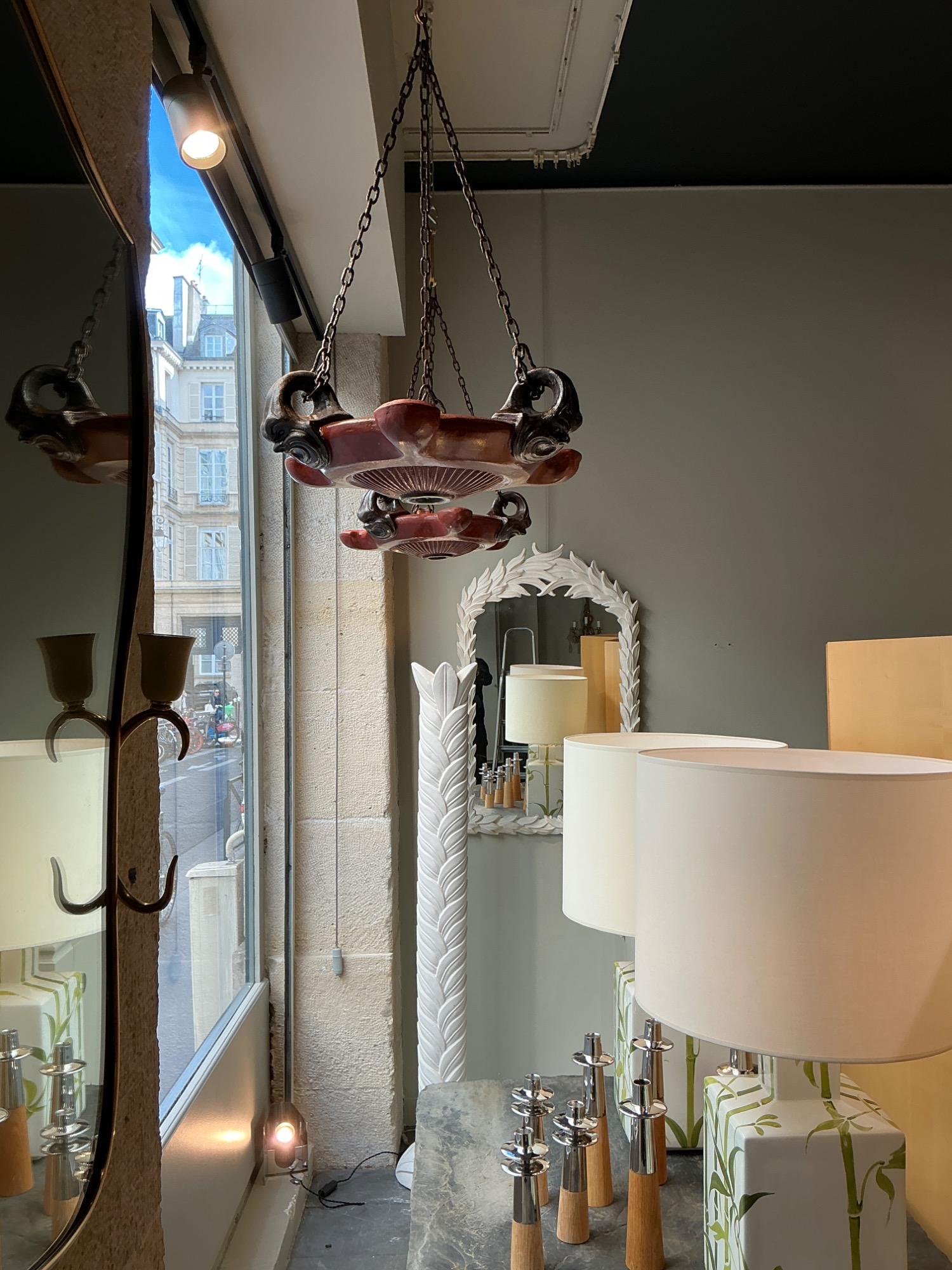 Pair of italian terracotta pendants 19th c