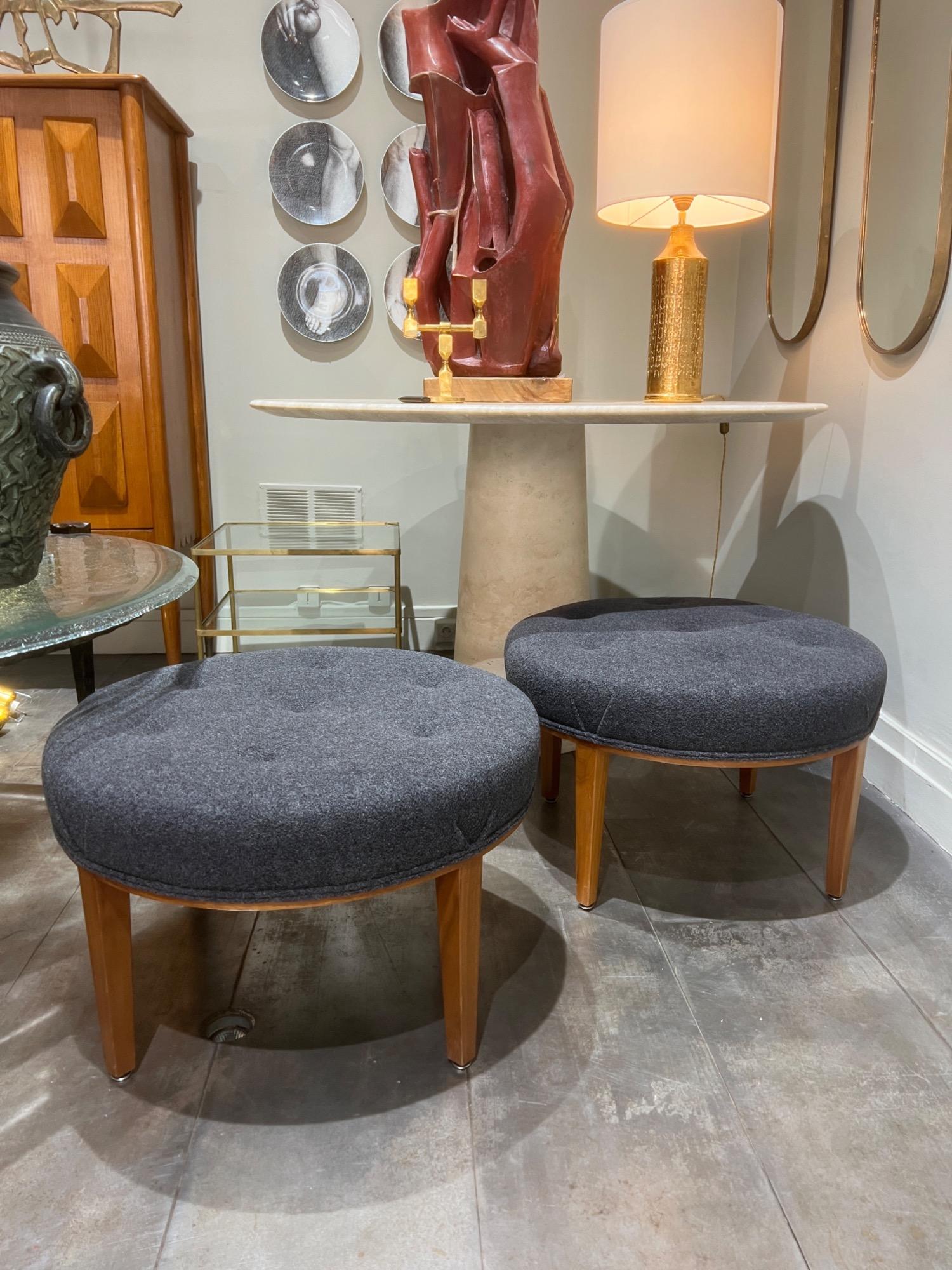 Pair of Joseph Frank stools by svenskt Tenn 