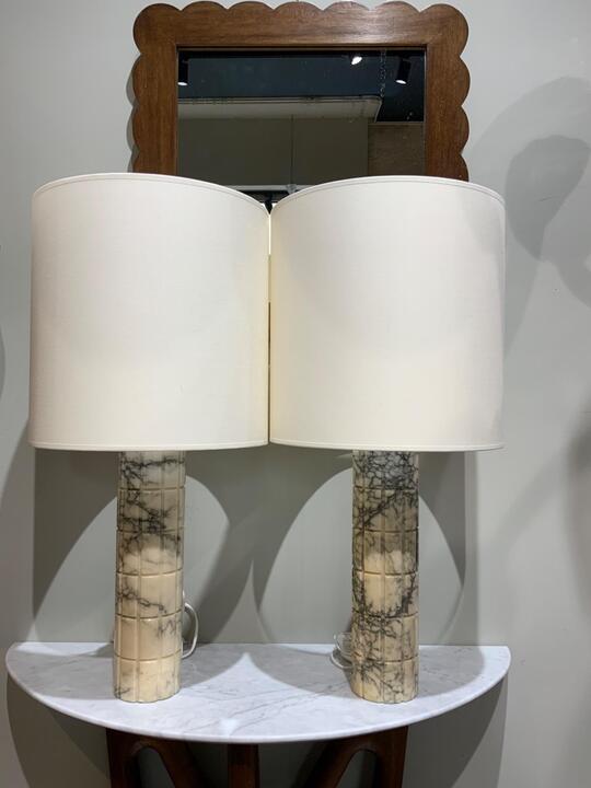 Pair of marble lamps Bergboms Sweden 1970