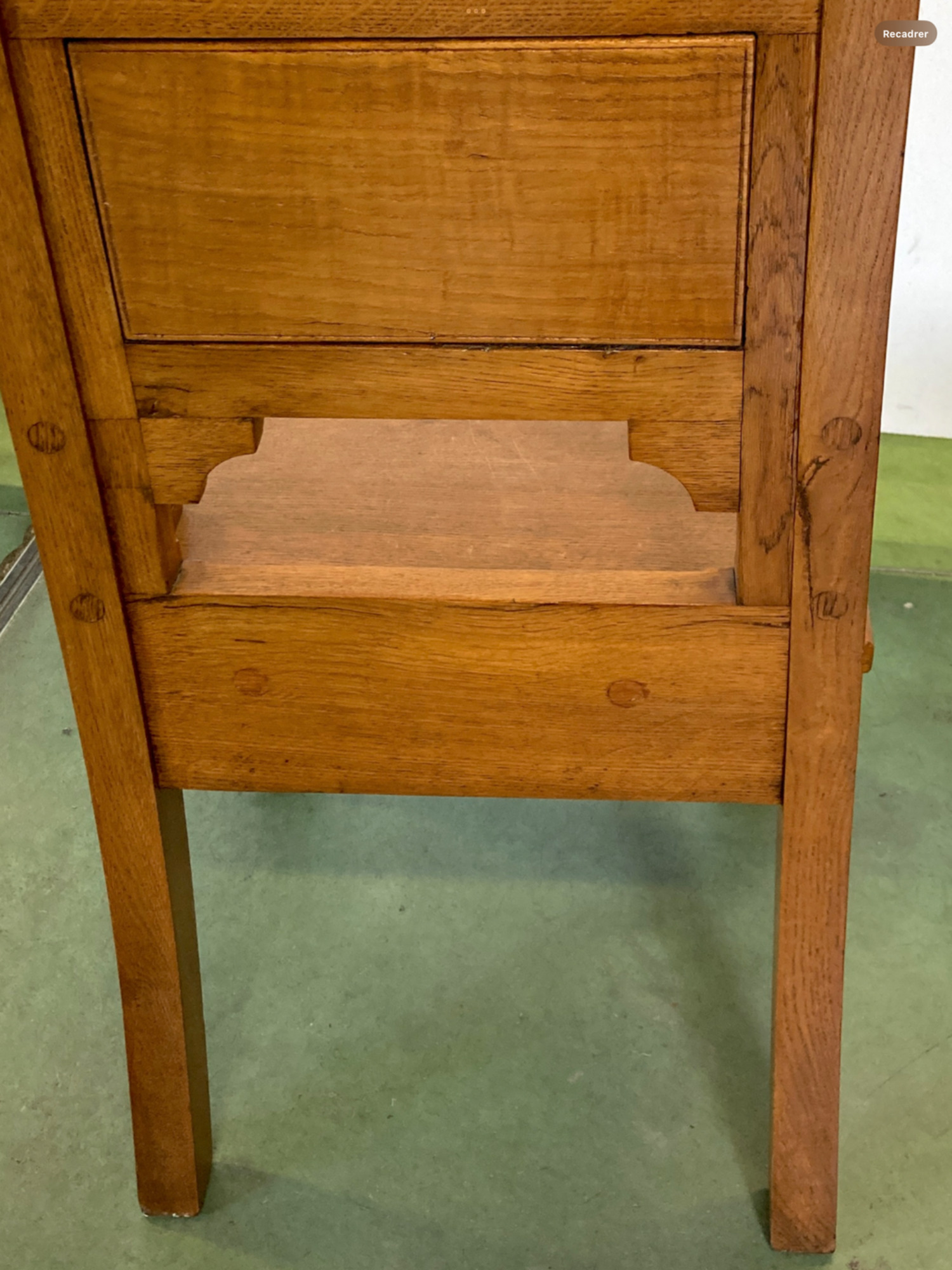 Pair of oak and ceramic chairs C Spicciani circa 1915