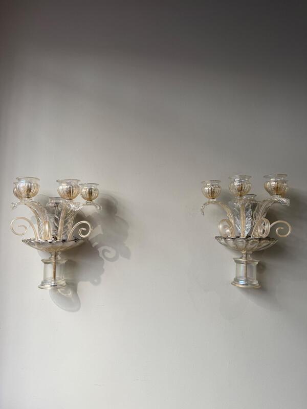 Pair of sconces Barovier & Toso circa 1940 