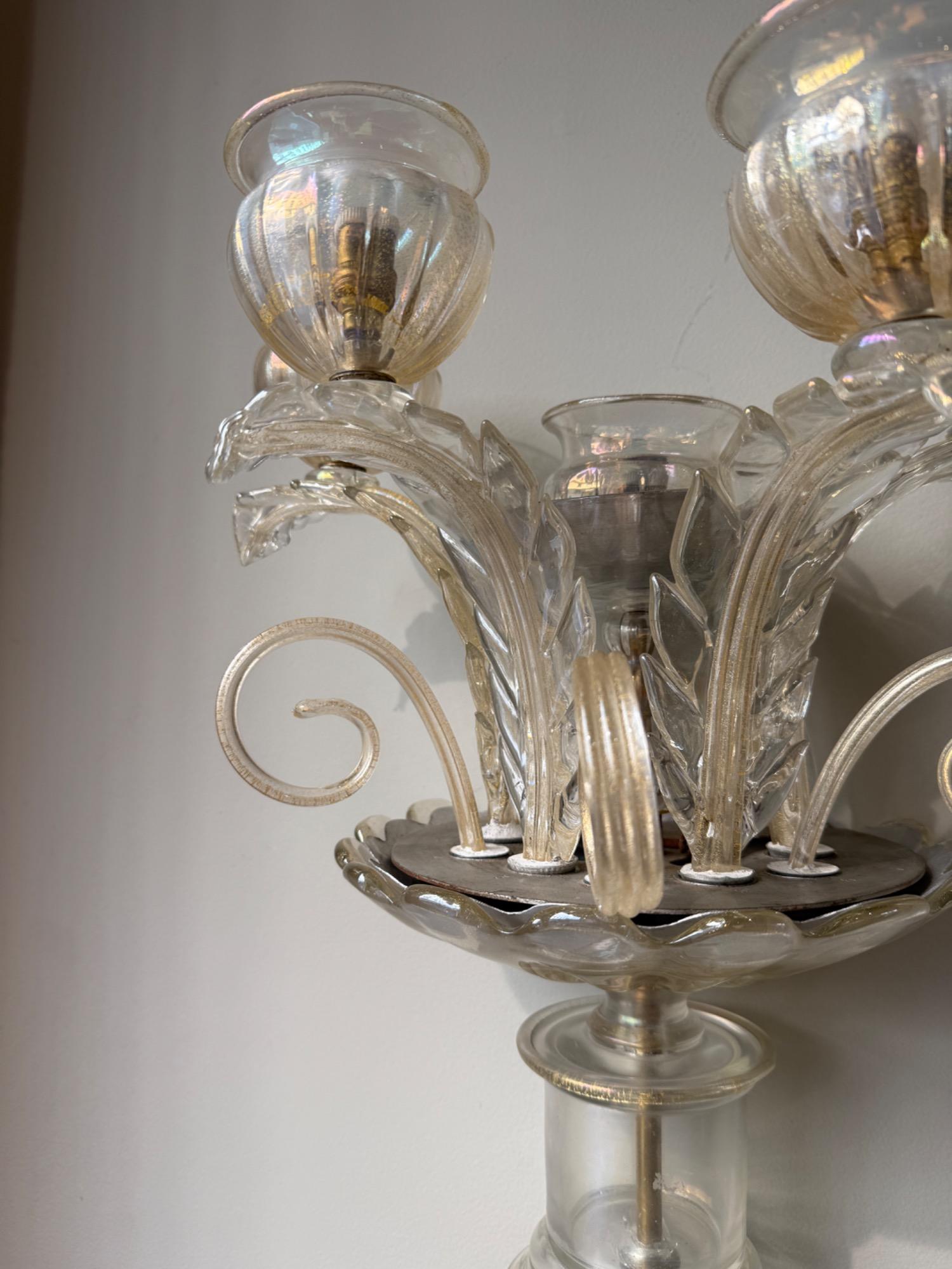 Pair of sconces Barovier & Toso circa 1940 