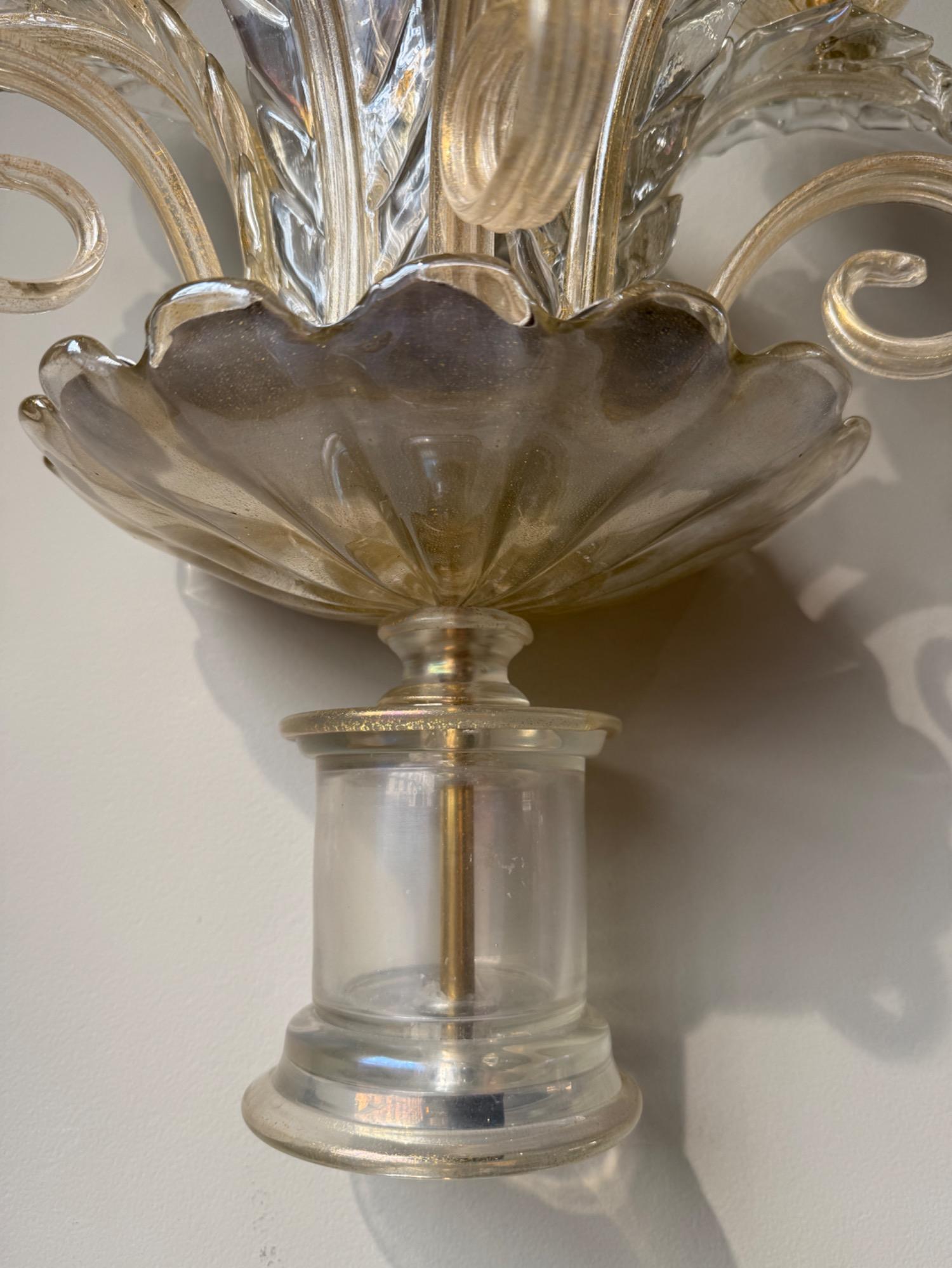 Pair of sconces Barovier & Toso circa 1940 
