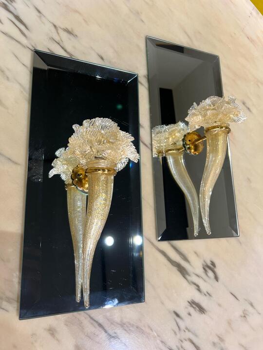 Pair of Seguso sconces Murano Circa 1950