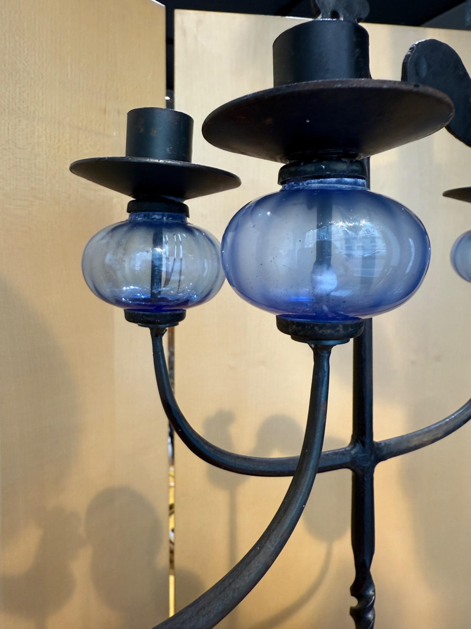Pair of wrought iron candelholders Bertil Vallien Sweden 1970