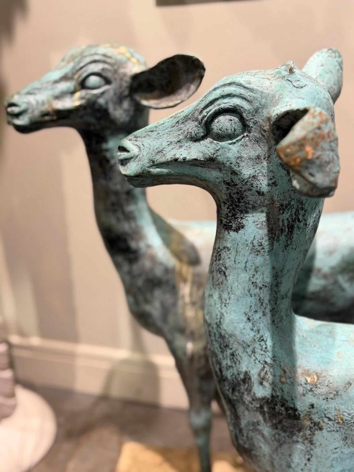 Pair of bronze deers circa 1900