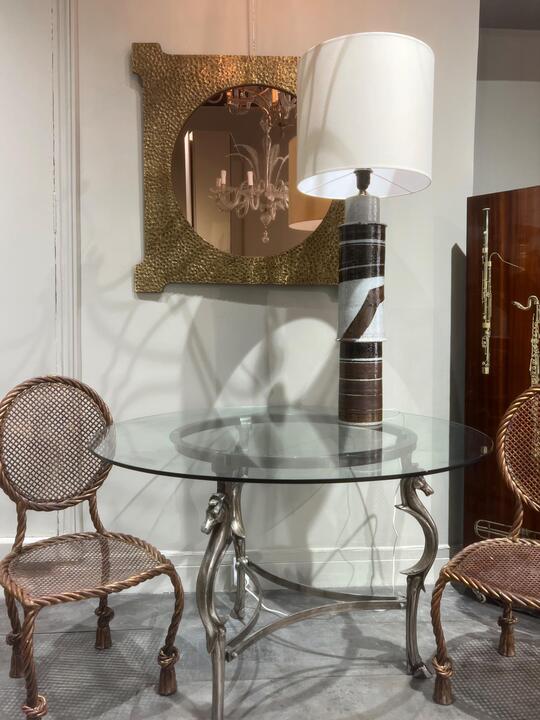 Silver Bronze Table Maison Jansen circa 1950