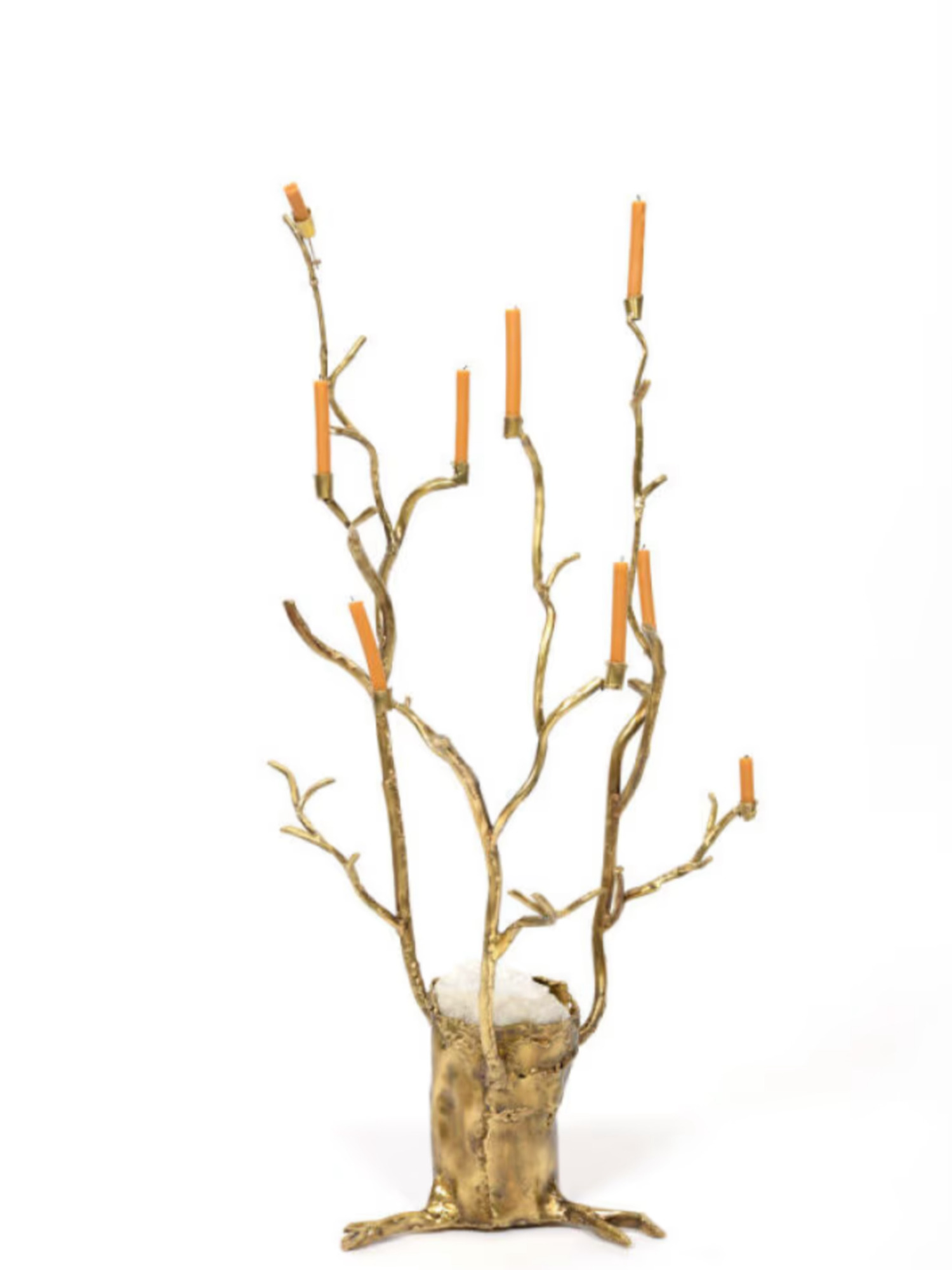 Tall brass candelholder G Librin circa 1980