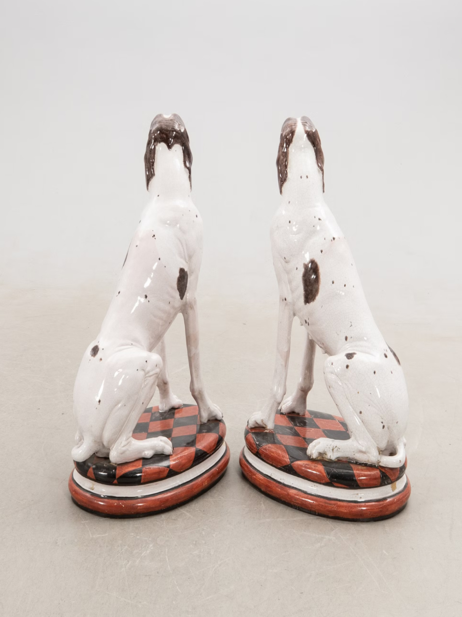 Tall pair of ceramic dogs circa 1960