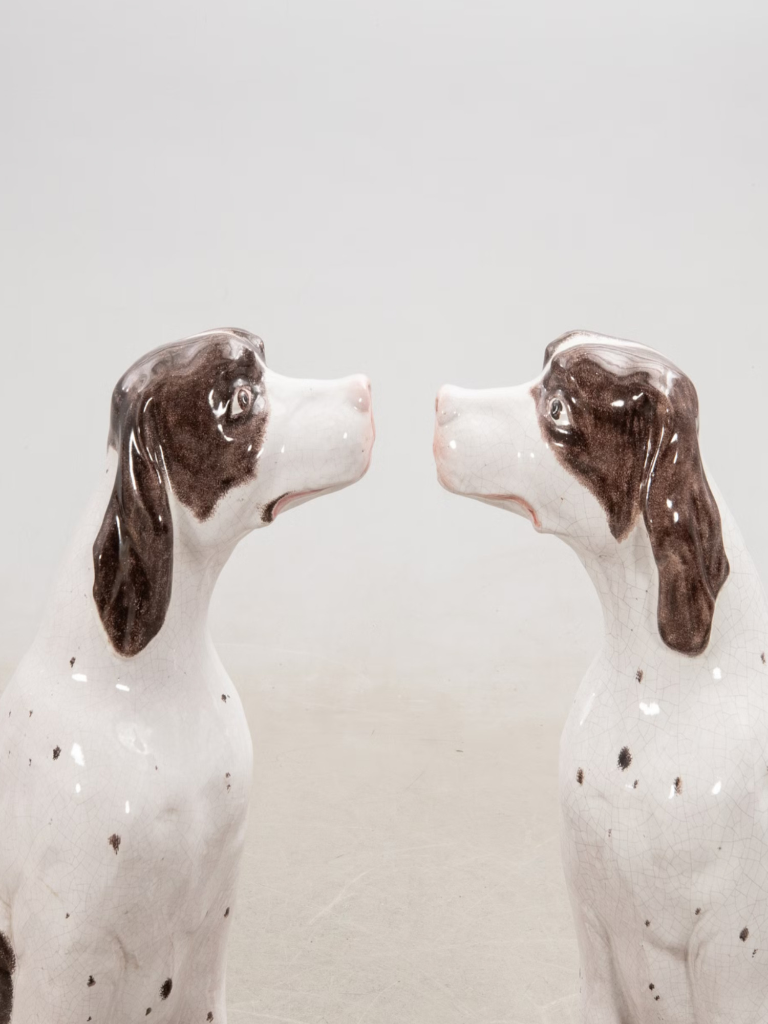 Tall pair of ceramic dogs circa 1960