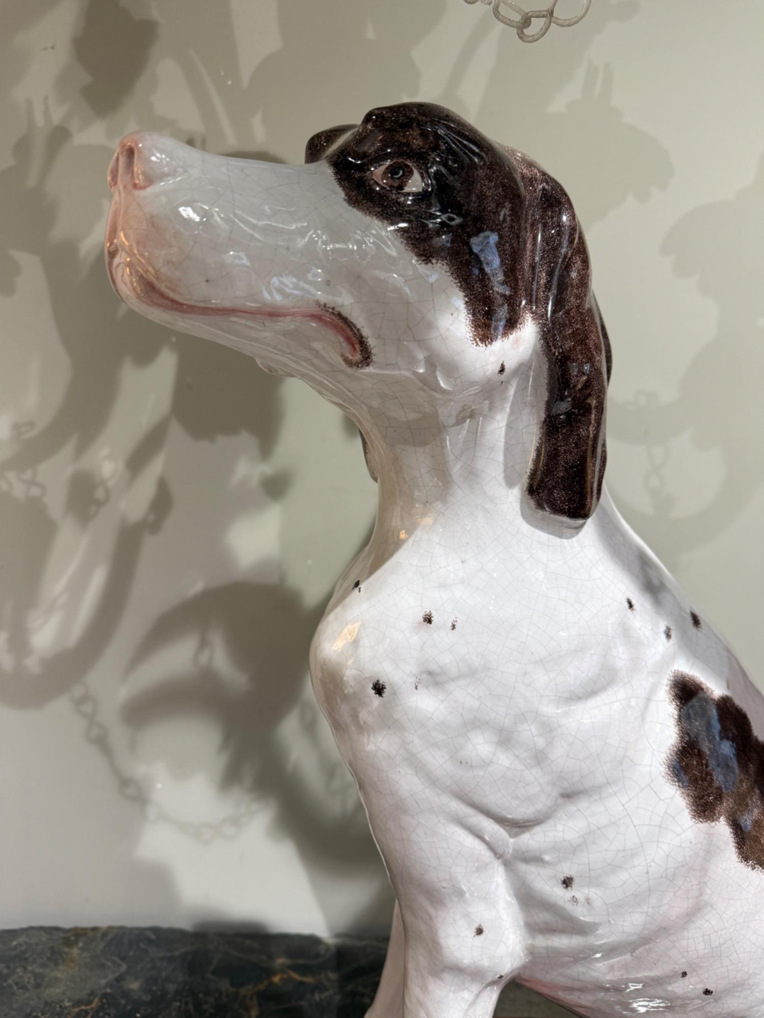 Tall pair of ceramic dogs circa 1980