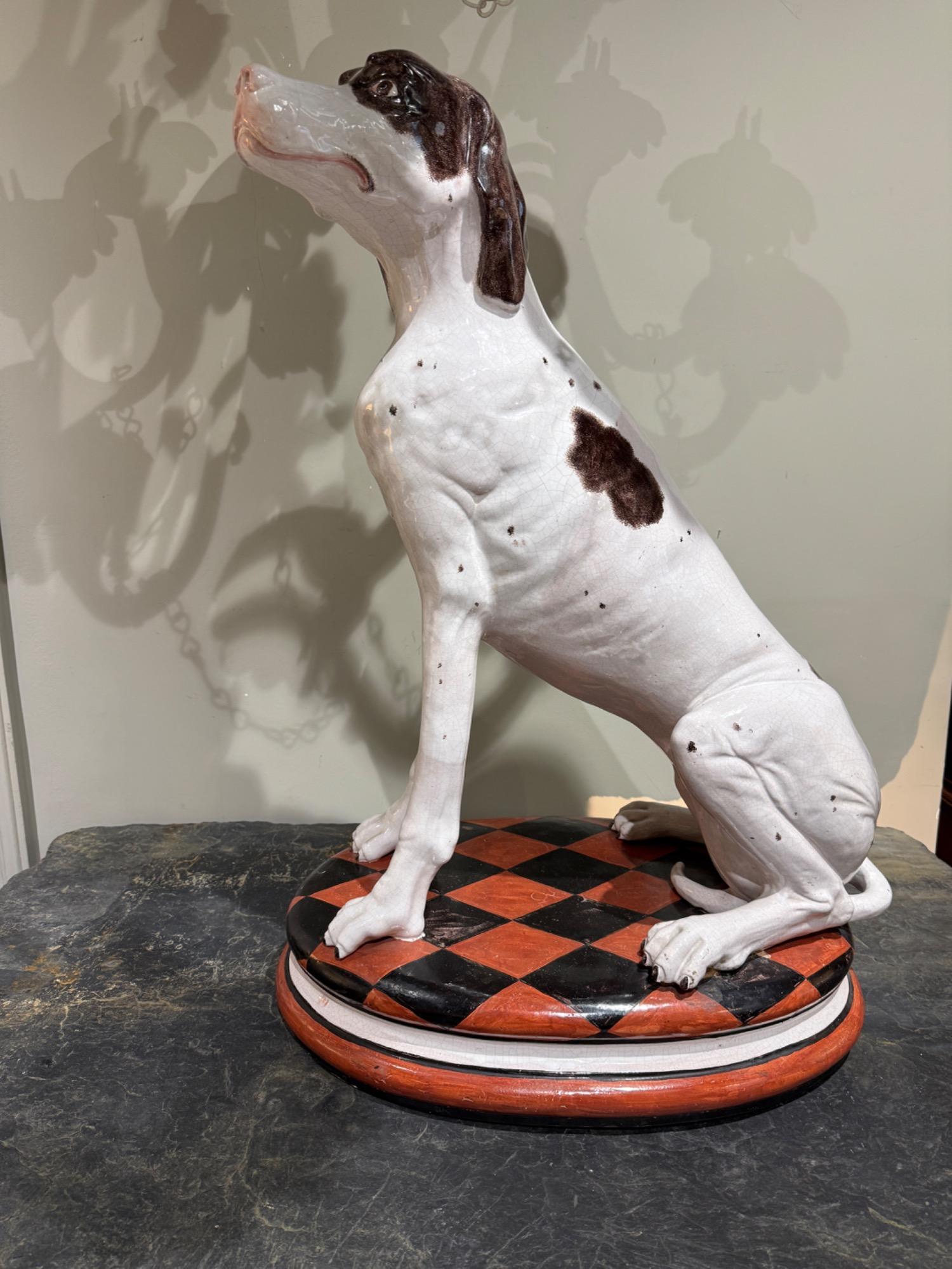 Tall pair of ceramic dogs circa 1980