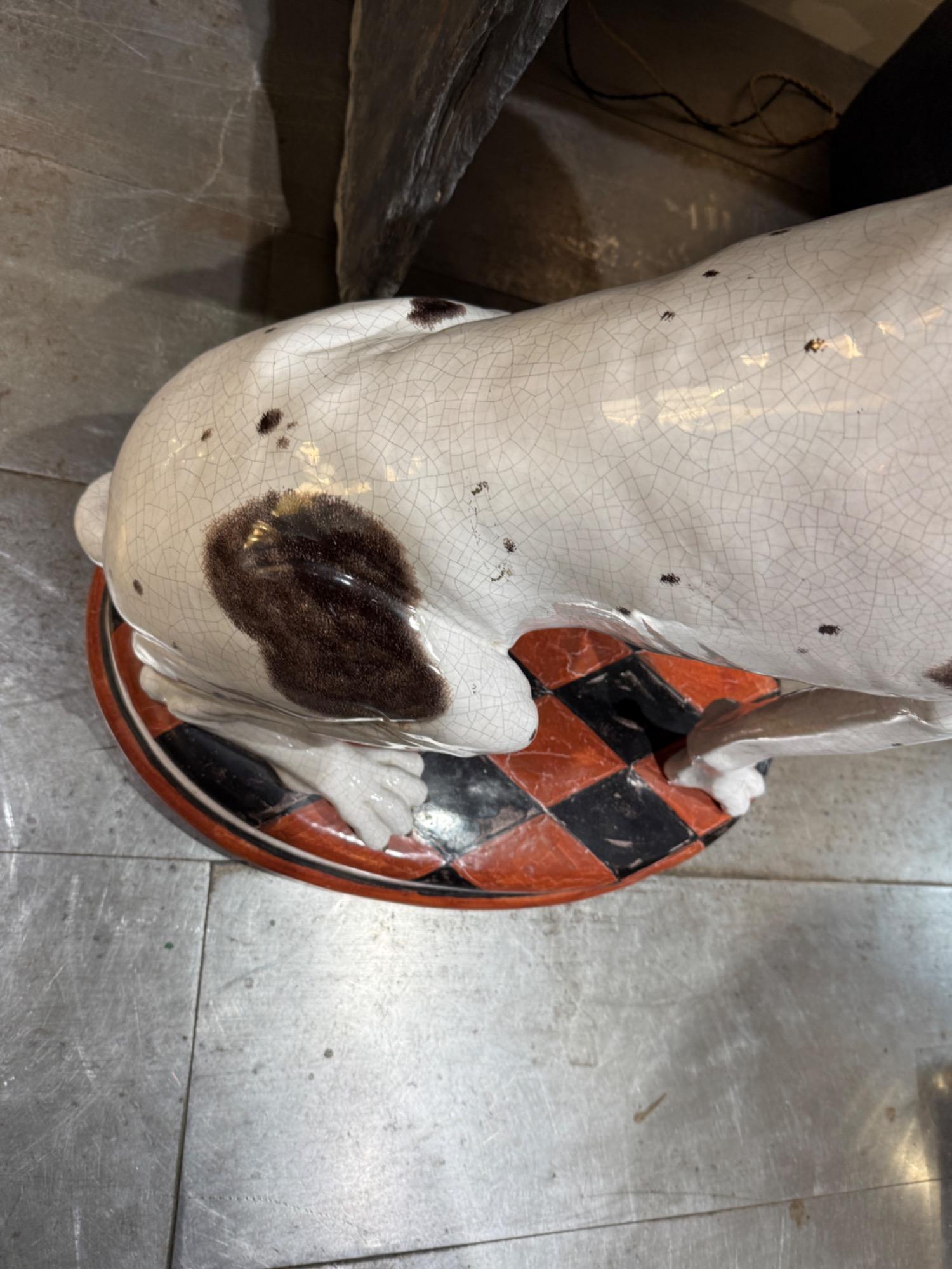 Tall pair of ceramic dogs circa 1980