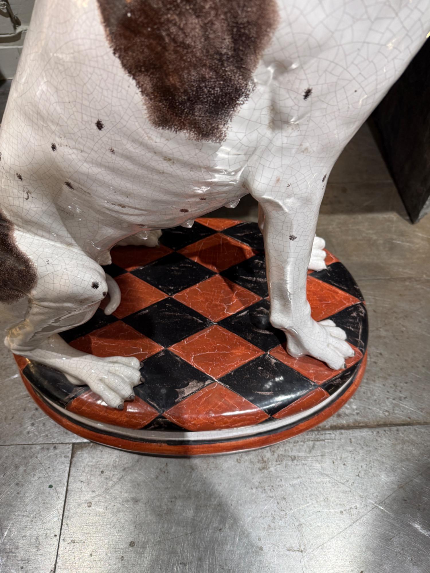 Tall pair of ceramic dogs circa 1980