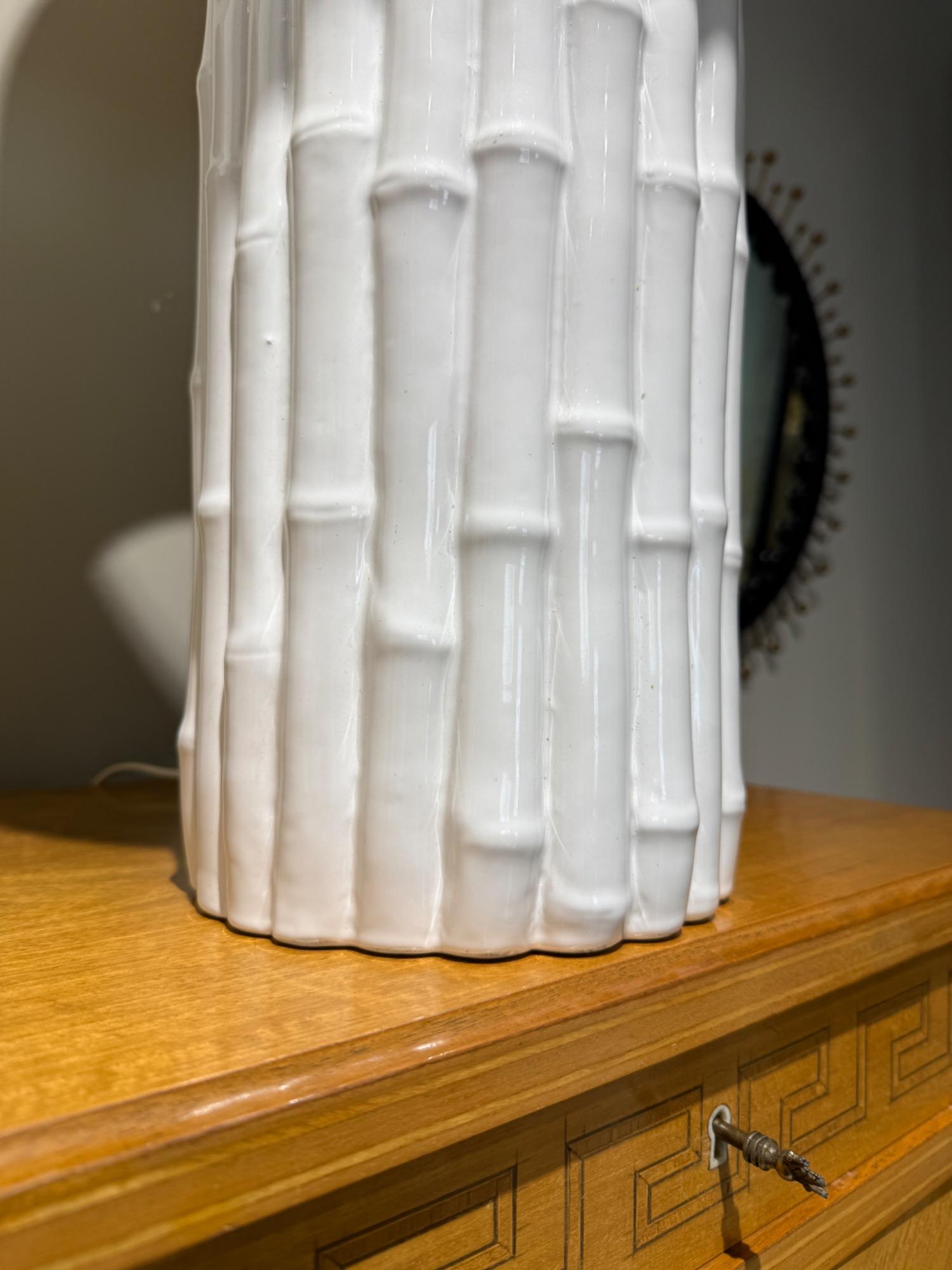 Tall pair of french ceramic lamps circa 1970 