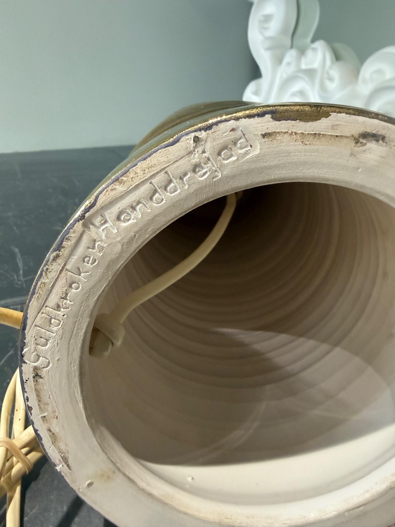 Tall paor of ceramic lamps Sweden 1970 