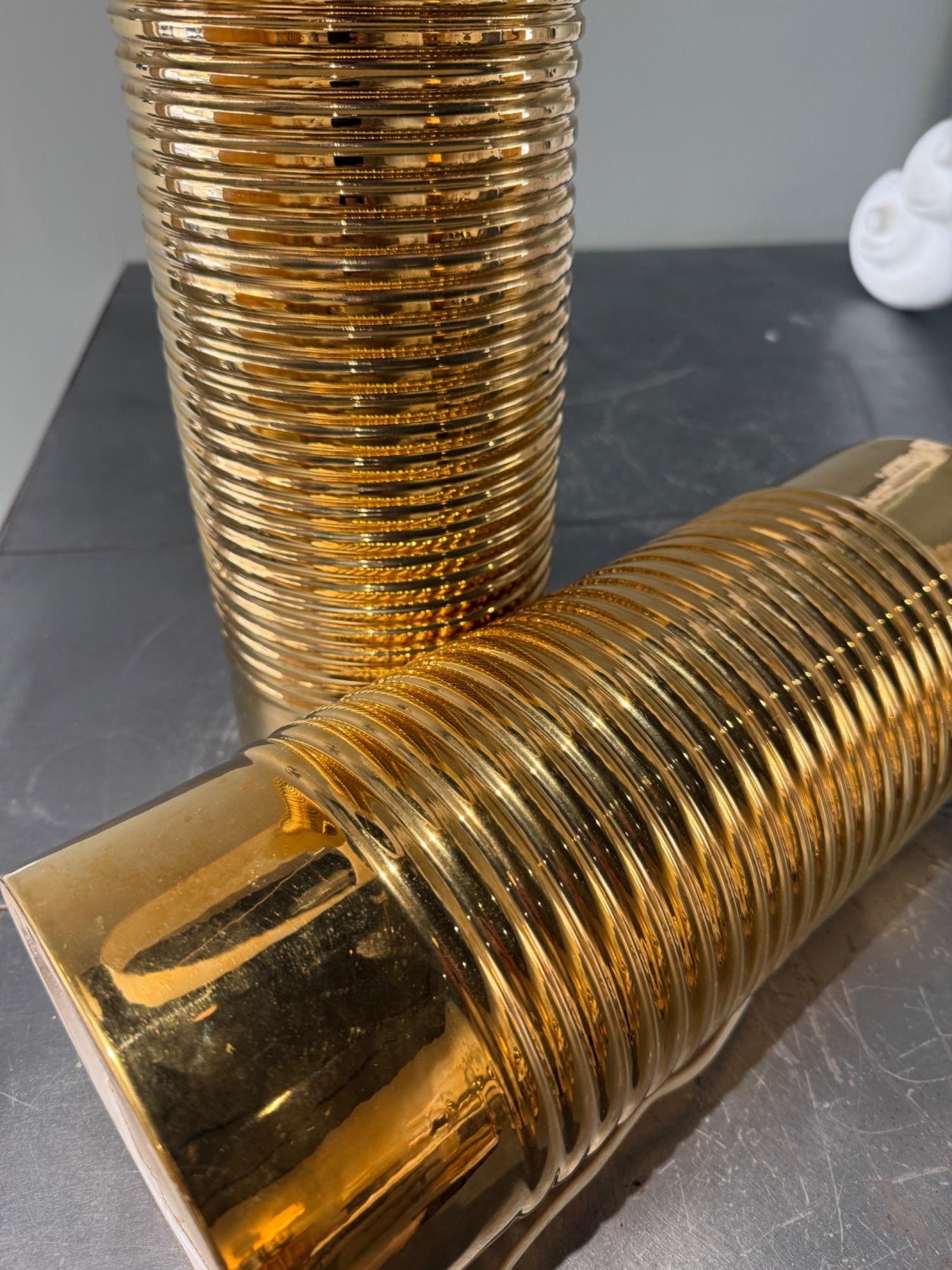 Tall paor of ceramic lamps Sweden 1970 