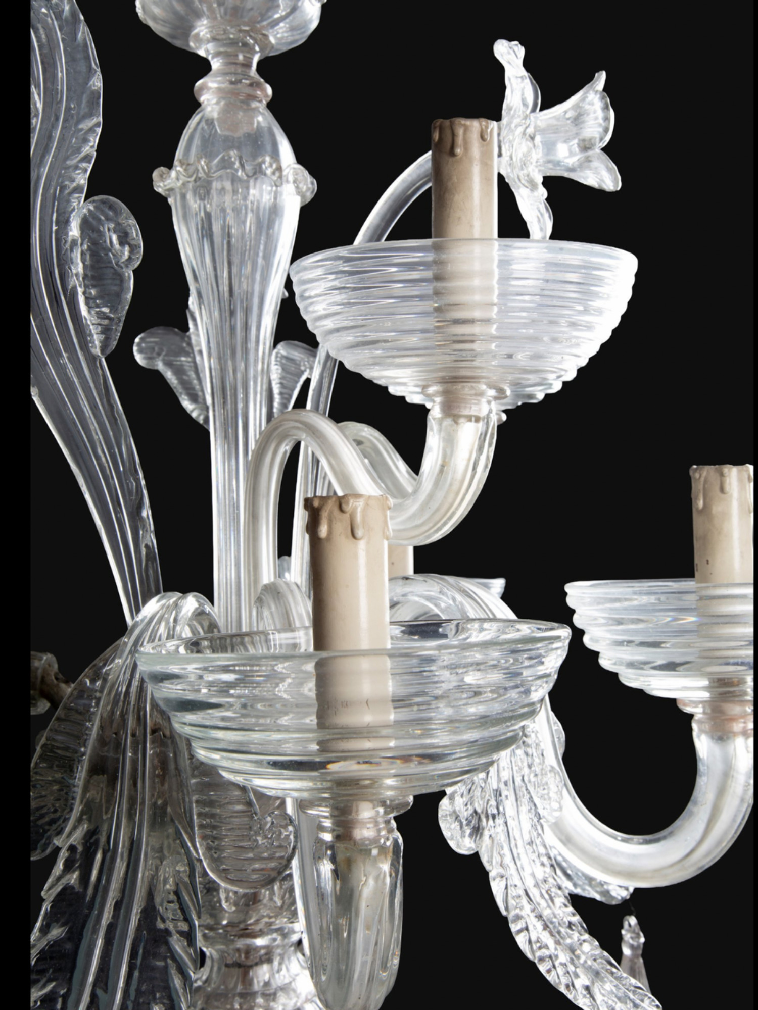 Tall pair of murano sconces 19thc