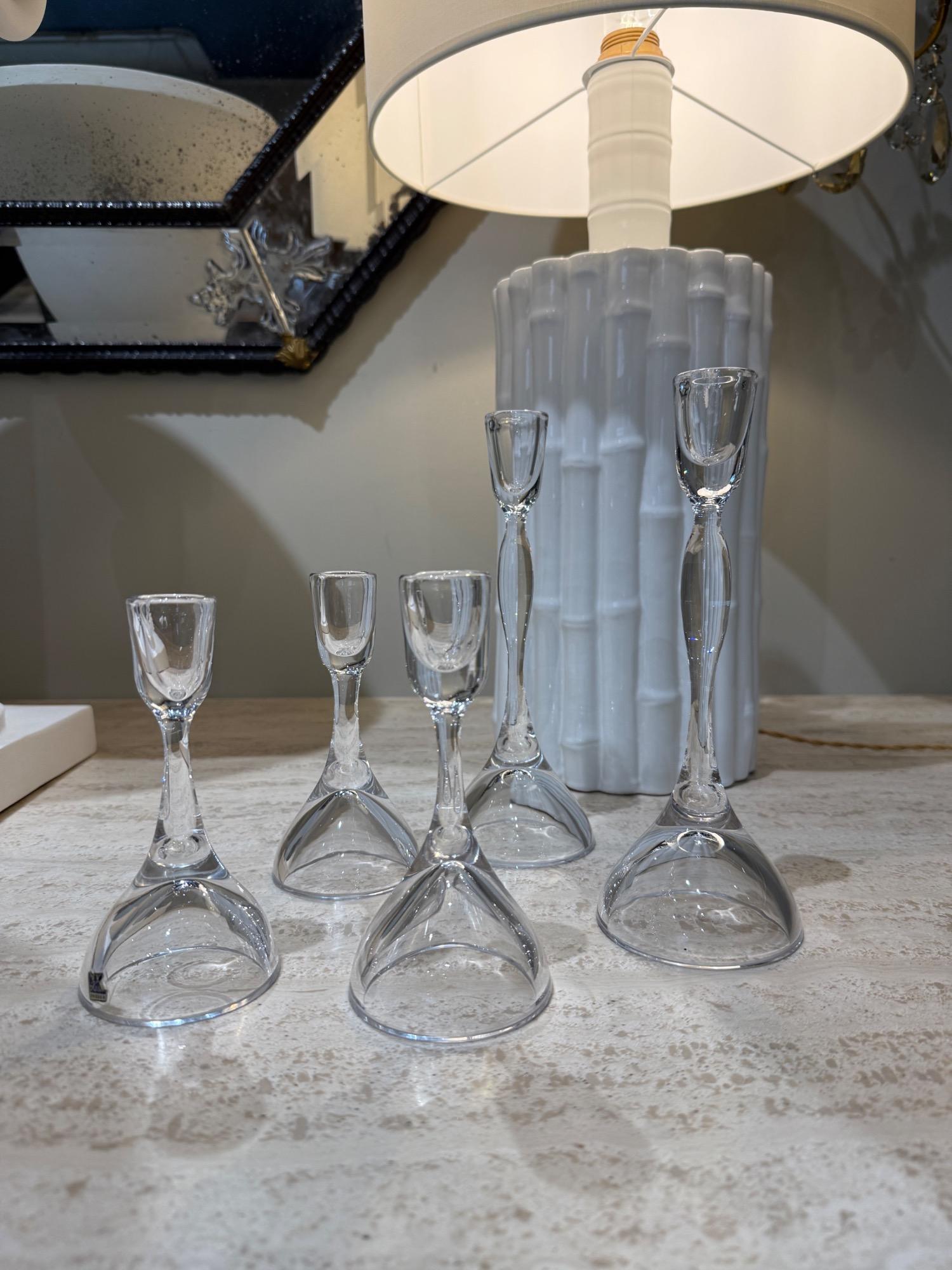 Vicke Lindstrand 5 candelholders Sweden, 1970 