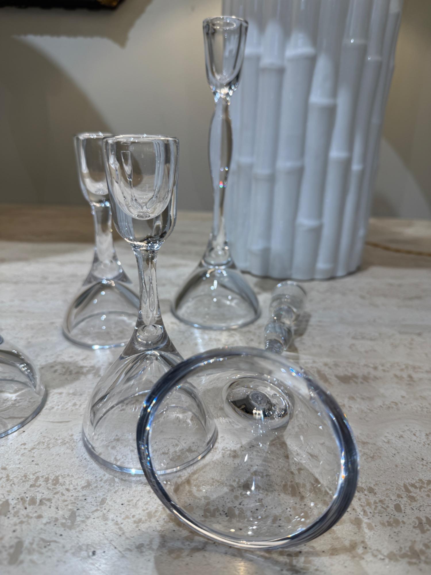 Vicke Lindstrand 5 candelholders Sweden, 1970 