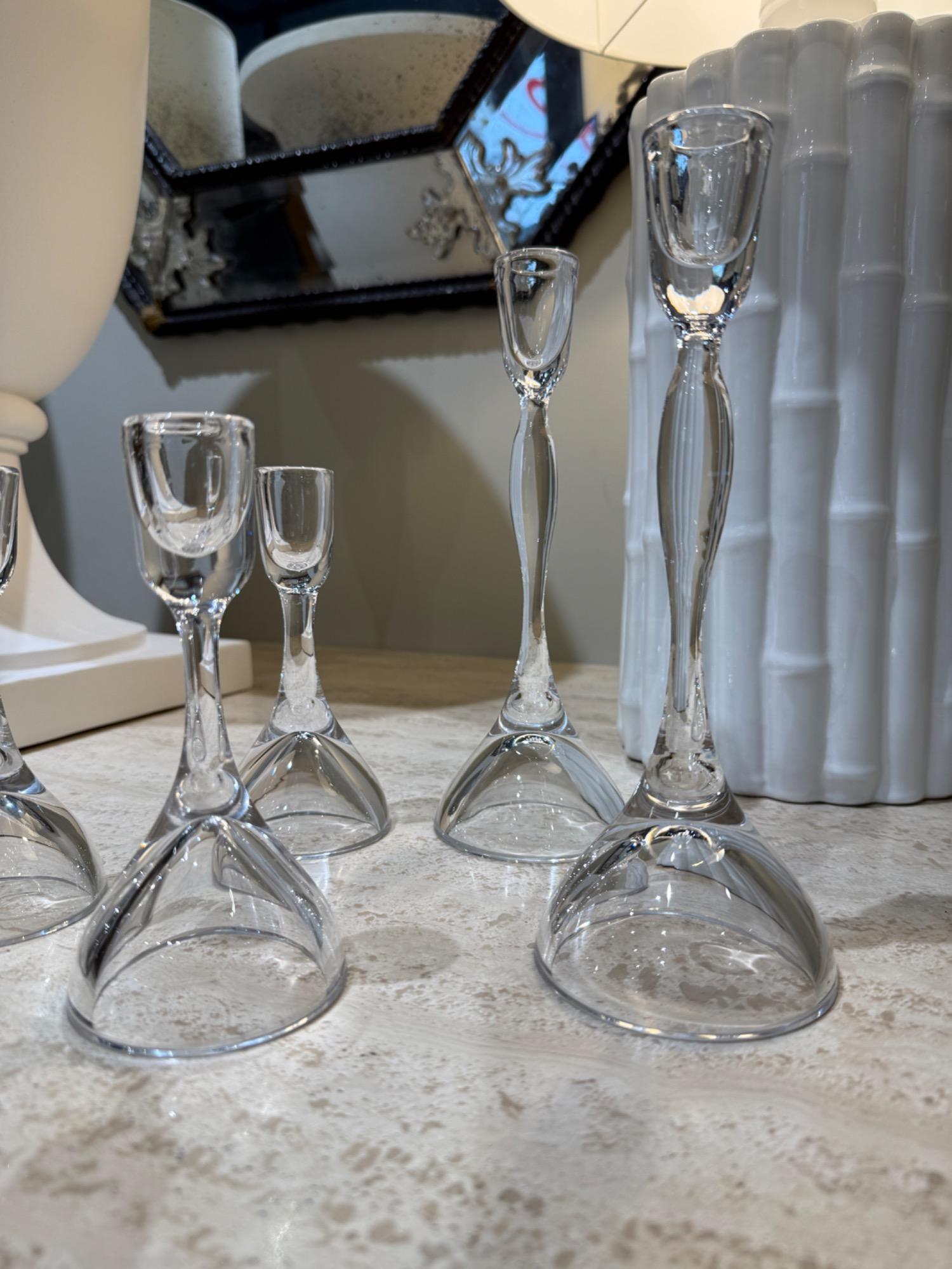 Vicke Lindstrand 5 candelholders Sweden, 1970 